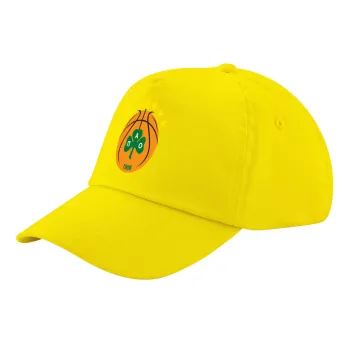 ΠΑΟ BC, Καπέλο παιδικό Baseball, 100% Βαμβακερό Twill, Κίτρινο (ΒΑΜΒΑΚΕΡΟ, ΠΑΙΔΙΚΟ, UNISEX, ONE SIZE)