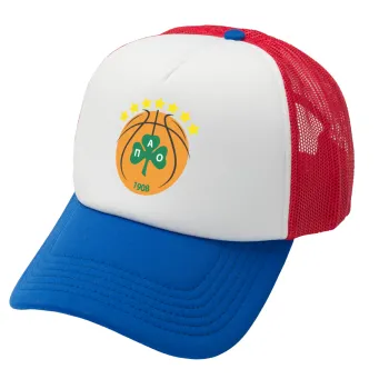 ΠΑΟ BC, Καπέλο Ενηλίκων Soft Trucker με Δίχτυ Red/Blue/White (POLYESTER, ΕΝΗΛΙΚΩΝ, UNISEX, ONE SIZE)