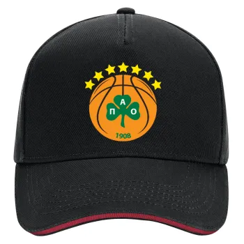 PAO BC, DRILL Adult Ultimate Hat BLACK/RED, (100% COTTON, ADULT, UNISEX, ONE SIZE)