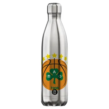 ΠΑΟ BC, Μεταλλικό παγούρι θερμός Inox (Stainless steel), διπλού τοιχώματος, 750ml