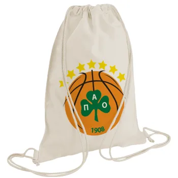 ΠΑΟ BC, Τσάντα πλάτης πουγκί GYMBAG natural (28x40cm)