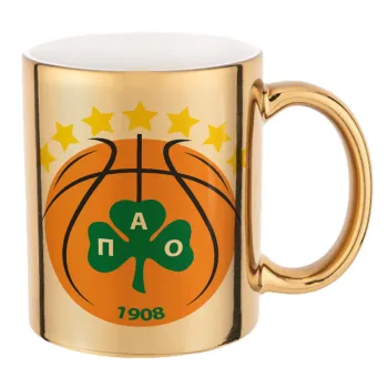 ΠΑΟ BC, Κούπα κεραμική, χρυσή καθρέπτης, 330ml