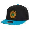 Καπέλο παιδικό Flat Snapback, Μαύρο/Μπλε (100% ΒΑΜΒΑΚΕΡΟ, ΠΑΙΔΙΚΟ, UNISEX, ONE SIZE)