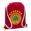 Τσάντα πλάτης πουγκί GYMBAG Κόκκινη, με τσέπη (40x48cm) & χονδρά κορδόνια