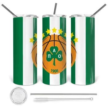 PAO BC, Tumbler stainless steel 600ml, with metal straw & cleaning brush