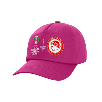 Olympiacos UEFA Europa Conference League Champion 2023/24, Καπέλο παιδικό Baseball, 100% Βαμβακερό,  purple
