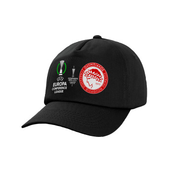 Ολυμπιακός νικητής UEFA Europa Conference League Champion 2023/24, Καπέλο Ενηλίκων Baseball, 100% Βαμβακερό,  Μαύρο (ΒΑΜΒΑΚΕΡΟ, ΕΝΗΛΙΚΩΝ, UNISEX, ONE SIZE)