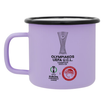 Olympiacos UEFA Europa Conference League Champion 2023/24, Κούπα Μεταλλική εμαγιέ ΜΑΤ Light Pastel Purple 360ml