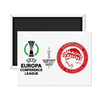 Olympiacos UEFA Europa Conference League Champion 2023/24, Ορθογώνιο μαγνητάκι ψυγείου διάστασης 9x6cm