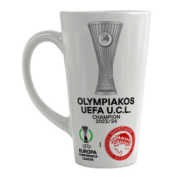 Olympiacos UEFA Europa Conference League Champion 2023/24, Κούπα κωνική Latte Μεγάλη, κεραμική, 450ml