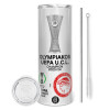 Tumbler stainless steel 600ml, with metal straw & cleaning brush