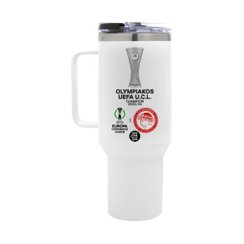 Olympiacos UEFA Europa Conference League Champion 2023/24, Mega Stainless steel Tumbler with lid, double wall 1,2L