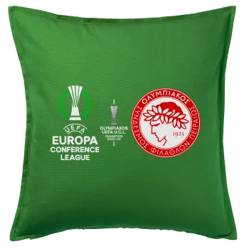 Olympiacos UEFA Europa Conference League Champion 2023/24, Sofa cushion Green 50x50cm includes filling