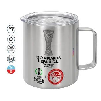 Olympiacos UEFA Europa Conference League Champion 2023/24, Mug Stainless steel double wall 300ml