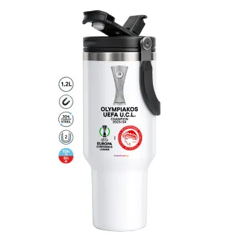 Olympiacos UEFA Europa Conference League Champion 2023/24, Mega Stainless steel Tumbler with lid, double wall 1,2L