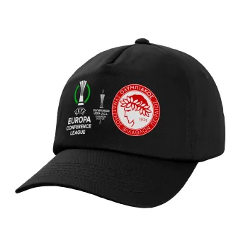 Ολυμπιακός νικητής UEFA Europa Conference League Champion 2023/24, Καπέλο Ενηλίκων Baseball, 100% Βαμβακερό,  Μαύρο (ΒΑΜΒΑΚΕΡΟ, ΕΝΗΛΙΚΩΝ, UNISEX, ONE SIZE)