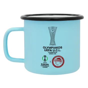 Ολυμπιακός νικητής UEFA Europa Conference League Champion 2023/24, Κούπα Μεταλλική εμαγιέ ΜΑΤ σιέλ 360ml