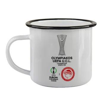 Ολυμπιακός νικητής UEFA Europa Conference League Champion 2023/24, Κούπα εμαγιέ με μαύρο χείλος 360ml