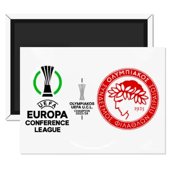 Olympiacos UEFA Europa Conference League Champion 2023/24, Ορθογώνιο μαγνητάκι ψυγείου διάστασης 9x6cm