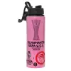 Metallic water bottle with safety lid, 850ml aluminum