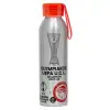 Aluminum Sports Bottle 650ml – Silver with Red Cap and Silicone Strap