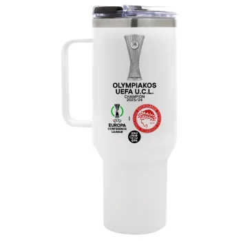 Olympiacos UEFA Europa Conference League Champion 2023/24, Mega Stainless steel Tumbler with lid, double wall 1,2L