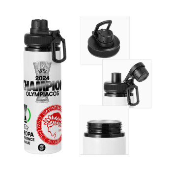 Olympiacos UEFA Europa Conference League Champion 2024, Metal water bottle with safety cap, aluminum 850ml