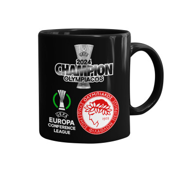 Olympiacos UEFA Europa Conference League Champion 2024, Κούπα Μαύρη, κεραμική, 330ml