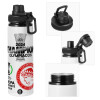 Metal water bottle with safety cap, aluminum 850ml