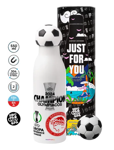 Olympiacos UEFA Europa Conference League Champion 2024 — Soccer Metal mug thermos, double wall, 550ml