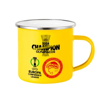 Olympiacos UEFA Europa Conference League Champion 2024, Yellow Enamel Metallic Cup 360ml