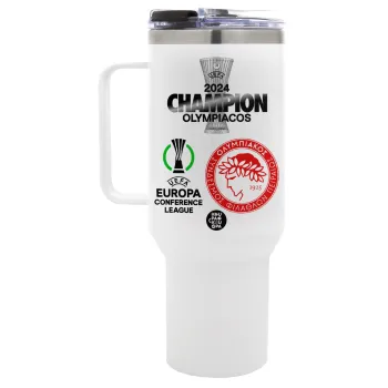 Olympiacos UEFA Europa Conference League Champion 2024, Mega Stainless steel Tumbler with lid, double wall 1,2L