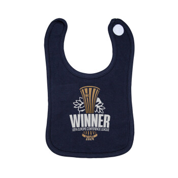 Europa Conference League WINNER, Σαλιάρα με Σκρατς 100% Organic Cotton Μπλε (0-18 months)