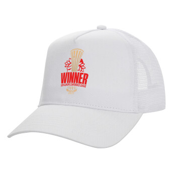 Europa Conference League WINNER, Καπέλο Ενηλίκων Structured Trucker, με Δίχτυ, ΛΕΥΚΟ (100% ΒΑΜΒΑΚΕΡΟ, ΕΝΗΛΙΚΩΝ, UNISEX, ONE SIZE)