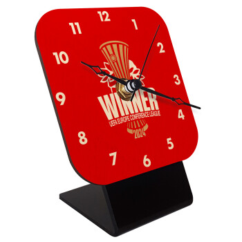 Europa Conference League WINNER, Quartz Table clock in natural wood (10cm)