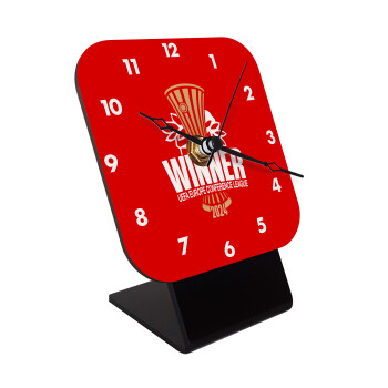 Europa Conference League WINNER, Quartz Wooden table clock with hands (10cm)