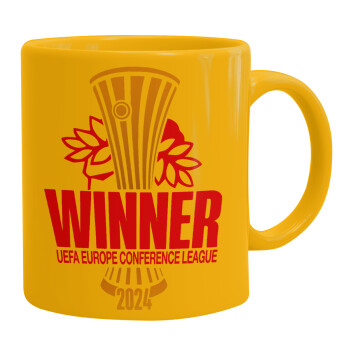 Europa Conference League WINNER, Κούπα, κεραμική κίτρινη, 330ml (1 τεμάχιο)