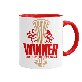 Europa Conference League WINNER, Mug colored red, ceramic, 330ml