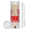 Tumbler stainless steel 600ml, with metal straw & cleaning brush