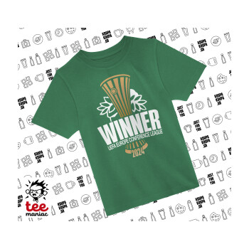 Europa Conference League WINNER, Άνετο παιδικό T-Shirt ΠΡΑΣΙΝΟ από 100% βαμβάκι, για κάθε μέρα. Vegan & OEKO-TEX πιστοποιημένο.
