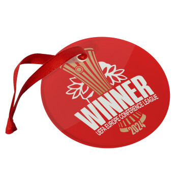 Europa Conference League WINNER, Christmas ornament glass 9cm