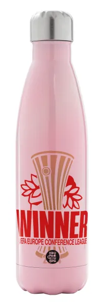 Europa Conference League WINNER — Metal mug thermos Pink Iridiscent (Stainless steel), double wall, 500ml