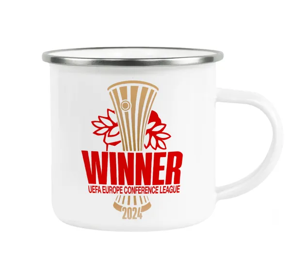 Europa Conference League WINNER — Metallic enamel cup white 360ml