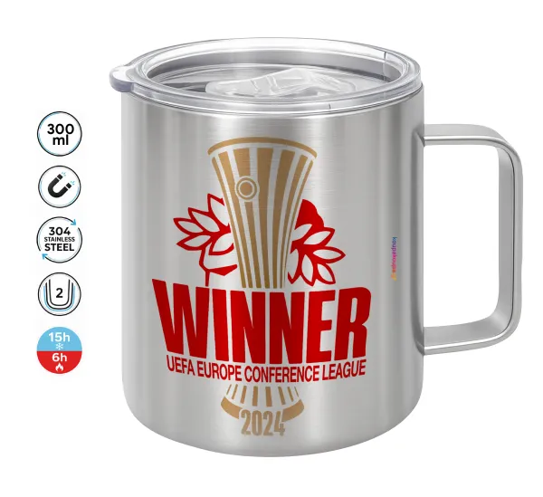 Europa Conference League WINNER — Double-walled stainless steel mug 300ml with temperature-retaining lid