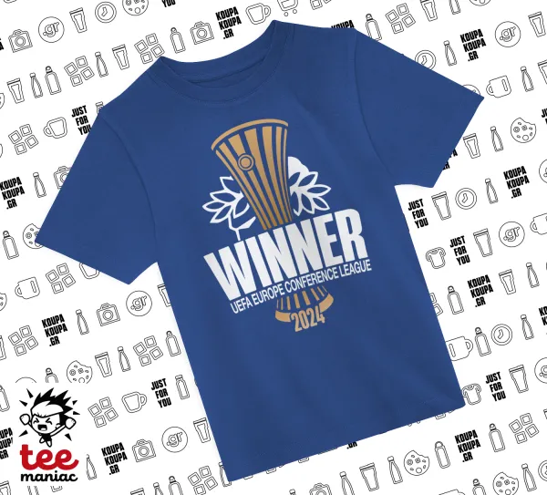 Europa Conference League WINNER — ΜΠΛΕ Παιδικό T-Shirt από 100% βαμβάκι, για κάθε μέρα. Vegan & OEKO-TEX πιστοποιημένο.