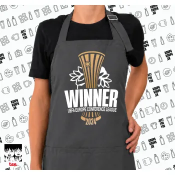 Europa Conference League WINNER, Ποδιά μακριά Σεφ ολόσωμη με τσέπες GREY (ΕΝΗΛΙΚΩΝ)