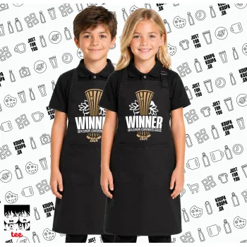 Europa Conference League WINNER, Μαύρη ΠΑΙΔΙΚΗ Ποδιά μακριά Σεφ ολόσωμη με τσέπες