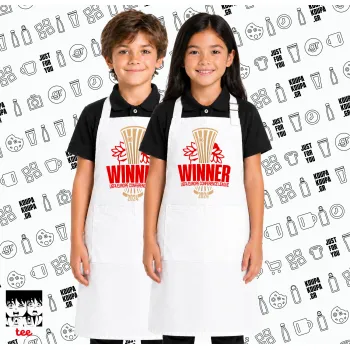 Europa Conference League WINNER, Λευκή ΠΑΙΔΙΚΗ Ποδιά μακριά Σεφ ολόσωμη με τσέπες