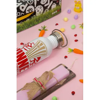 Europa Conference League WINNER, Πασχαλινή Λαμπάδα με παγούρι μεταλλικό (620ml, stainless steel) & κερί αρωματικό πλακέ (30cm) (ΡΟΖ)