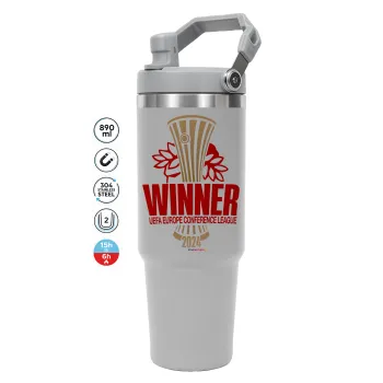 Europa Conference League WINNER, GREY color, 890ml (30oz) stainless Steel Tumbler with Handle